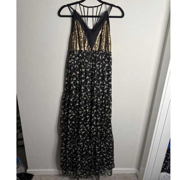 Anthropologie Ranna Gill Lakshmi Sequin/Floral Maxi Dress - Picture 3 of 6